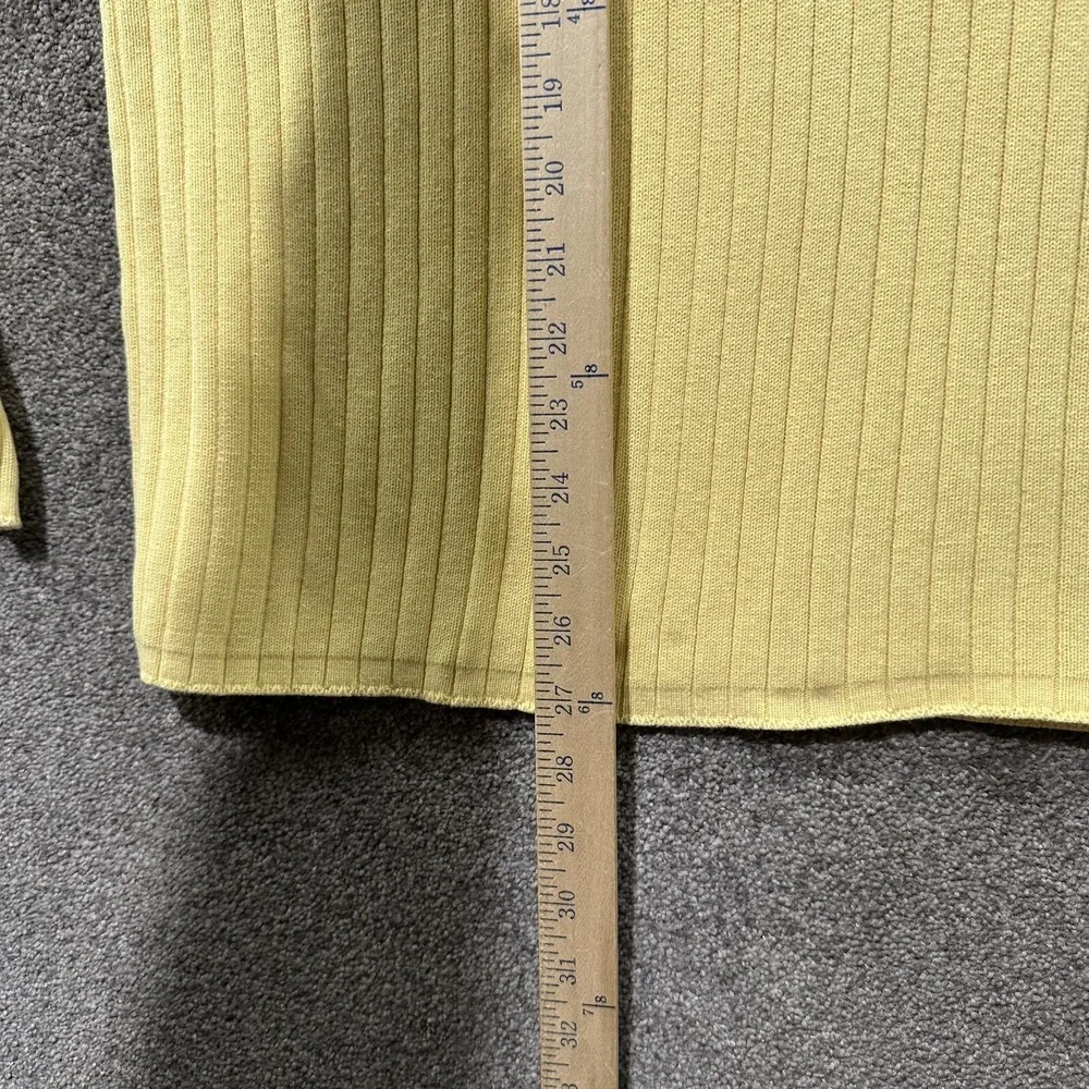 J Crew Pullover‎ Sweater Men XL Yellow Ribbed V Neck Long Sleeve Heavy Cotton